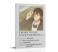 SXNRVM I Want to Eat Your PancreasModerne Impression haute définition Multi Scène Décoration murale pour peintures murales imperméables dans les salons, chambres, bureaux et salles de bains 50 x 75 cm