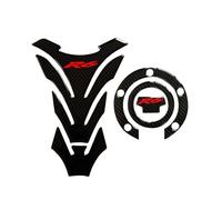 SXNUCD Protection réservoir Moto Autocollant De Couverture De Réservoir pour Ya&MAHA YZF600 R6 2006 2007 K6 K7 Triple Pince Avant Haute, en Fiber De Carbone, Logo De Moto