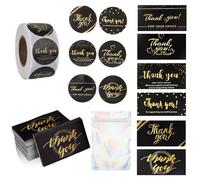 SXoonKing Lot de 670 cartes et autocollants de remerciement - 500 autocollants « Thank You for Supporting My Small Business » et 120 cartes avec 50 sacs d'emballage refermables, essentiels pour petite