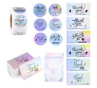 SXoonKing Lot de 670 cartes et autocollants de remerciement - 500 autocollants « Thank You for Supporting My Small Business » et 120 cartes avec 50 sacs d'emballage refermables, essentiels pour petite