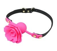 SXOVO Baillon Sexuelle Accessoire BDSM - Silicone Baillon Boule à Fleurs, Ball Gag Réglable pour Esclave Fétiche Cosplay, BDSM Sex Toýs Femme Homme Couple (Rose Rouge)
