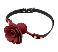 SXOVO Baillon Sexuelle Accessoire BDSM - Silicone Baillon Boule à Fleurs, Ball Gag Réglable pour Esclave Fétiche Cosplay, BDSM Sex Toýs Femme Homme Couple (Bordeaux)
