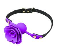 SXOVO Baillon Sexuelle Accessoire BDSM - Silicone Baillon Boule à Fleurs, Ball Gag Réglable pour Esclave Fétiche Cosplay, BDSM Sex Toýs Femme Homme Couple (Violet)