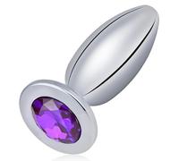 SXOVO Plug Anal en Métal Plug Anale Bullet pour Massage Prostate et Masturbation Anale Sextoy Anal Butt Plug avec Diamant Violet Sex Toýs Anals pour Femme Homme Couple