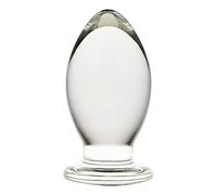 SXOVO Plug Tête Géante en Verre Clair Extra Large Plug Anal Plug Butte Cristal Gode Verre Anal Godes Classiques Gode Anale Jouets Sexuels pour Femmes et Hommes