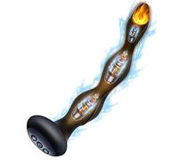 SXOVO Vibromasseur, Perles Anales à Choc Électrique avec Fonction Chauffante, Plug Vibro-masseur avec 10 Modes de Vibration et 5 Intensités de Décharge Électrique, Sex Toýs pour Femme Homme Couple