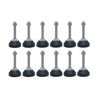 SXPXP Ensemble de 10 Pieds réglables, Base en Caoutchouc Solide, Pieds articulés, Pieds de Meuble, Pieds de nivellement(60*m14*100mm)