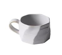 SXPXP Tasses à café Tasse à café de 250 ML, Tasse à café rétro en céramique Faite à la Main avec poignée, idéale for Le Latte, Le Cappuccino, Le Cacao et Les sachets de thé(White)