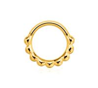 SXQCKJ Anneau de Septum 16G, Motif Défense, Fleur, Cœur, Goutte D'eau, Branche, Chaîne, Piercing, Daith, Conque, Boucle(5,GOLD_16G 1.2 * 8MM)