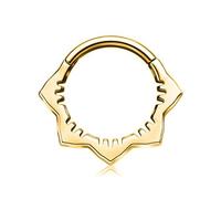 SXQCKJ Anneau de Septum 16G, Motif Défense, Fleur, Cœur, Goutte D'eau, Branche, Chaîne, Piercing, Daith, Conque, Boucle(3,GOLD_16G 1.2 * 10MM)