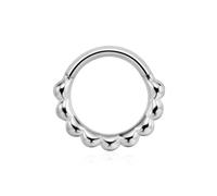 SXQCKJ Anneau de Septum 16G, Motif Défense, Fleur, Cœur, Goutte D'eau, Branche, Chaîne, Piercing, Daith, Conque, Boucle(13,SILVER_16G 1.2 * 10MM)