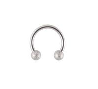 SXQCKJ Anneau de Septum À Boule, Barre Circulaire Twister- Piercing Tragus, Piercing Nez Fer À Cheval, Bijou Corps Tendance(Silver B,1.2 * 6+3mm)