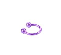 SXQCKJ Anneau de Septum À Boule, Barre Circulaire Twister- Piercing Tragus, Piercing Nez Fer À Cheval, Bijou Corps Tendance(Purple,1.2 * 12+3mm)