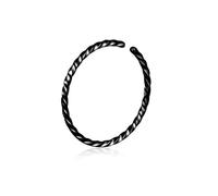 SXQCKJ Boucle D'oreille de Nez en Acier, Faux Piercing, Anneau de Nez À Clip, Bijou Tendance pour Femmes et Hommes(Black)