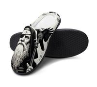 SXQCKJ Chaussons Viking Odin Lavables en Caoutchouc, Pantoufles d'hiver Chaudes en Fourrure et Coton À Bout Fermé(Style9,9-10)