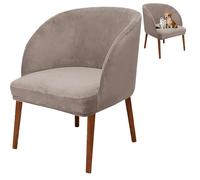 SXQCKJ Housses de Chaise de Salle À Manger Modernes en Velours À Dossier Incurvé, Housse de Protection pour Fauteuil Pivotant À Dossier Rond pour Cuisine, Salon, Bureau(Brown,2PCS)