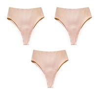 SXQCKJ Lot De 3 Strings Invisibles Anti-Transpiration pour Femme, Taille Haute, sans Coutures, Effet Camel Toe(3pcs-2,M)