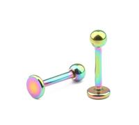 SXQCKJ Piercings en Acier Chirurgical pour Nez, Septum Sourcils Lèvres Tragus L'hélix Labret, la Barre Cône(Multicolor ball,1.2 * 12+3mm)