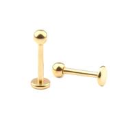 SXQCKJ Piercings en Acier Chirurgical pour Nez, Septum Sourcils Lèvres Tragus L'hélix Labret, la Barre Cône(Gold ball,1.2 * 8+3mm)