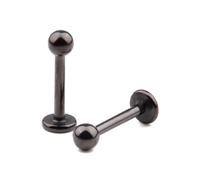 SXQCKJ Piercings en Acier Chirurgical pour Nez, Septum Sourcils Lèvres Tragus L'hélix Labret, la Barre Cône(Black ball,1.2 * 10+3mm)