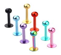 SXQCKJ Piercings en Acier Chirurgical pour Nez, Septum Sourcils Lèvres Tragus L'hélix Labret, la Barre Cône(Silver ball,1.2 * 8+3mm)