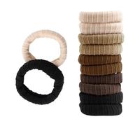 SXQLYH Lot de 10 élastiques à cheveux en coton extensible sans couture - Jolis et doux - Pour queue de cheval épaisses, lourdes, longs et bouclés - Pas de plis ni d'interruption (A)