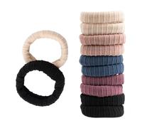 SXQLYH Lot de 10 élastiques à cheveux en coton extensible sans couture - Jolis et doux - Pour queue de cheval épaisses, lourdes, longs et bouclés - Pas de plis ni d'interruption (B)