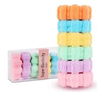 SXQLYH Lot de 6 grands élastiques à cheveux en coton extensible sans couture pour queue de cheval épais, lourds, longs et bouclés, pas de plis ni d'interruptions (couleur mélangée A)