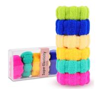 SXQLYH Lot de 6 grands élastiques à cheveux en coton extensible sans couture pour queue de cheval épais, lourds, longs et bouclés, pas de plis ni d'interruptions (couleur mélangée B)