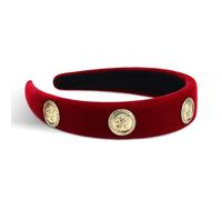 SXQLYH Serre-Tête en velour, Bandeau Matelassé Vintage, Serre-tête bombé pour Cheveux Femme, Larges Serre-Têtes, Cerceau de Cheveux, pour Femme et Fille, pour Fitness, Bain - Rouge