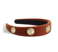 SXQLYH Serre-Tête en velour, Bandeau Matelassé Vintage, Serre-tête bombé pour Cheveux Femme, Larges Serre-Têtes, Cerceau de Cheveux, pour Femme et Fille, pour Fitness, Bain (marron)