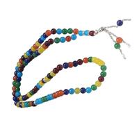 SXRQ 99 perles bicolores inspirées d'agate, bijoux légers, parfaits pour les styles professionnels et de loisirs, chaîne à main d'agate de haute simulation, taille unique, Comme décrit