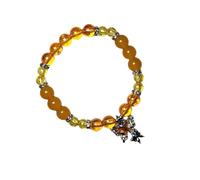 SXRQ Bracelet en perles de cristal coloré avec pendentif papillon - Accessoire pour les fêtes et tous les jours, taille unique, Comme décrit