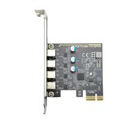 SXRQ Carte d'extension 4 ports USB C PCIExpress avec double support pour boîtier d'ordinateur de taille normale et profil bas type C PCIe Link