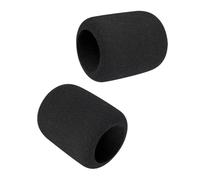 SXRQ Ensemble de housses de microphone pour travail vocal | Lot de 2 paquets de mousse noire pour bureaux de streaming, micros à condensateur, adoucissement de l'haleine et utilisation
