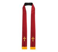 SXRQ Étole de communion double face pour pasteurs prêtres adultes unisexe communion événement religieux cérémonie étole, Rouge B manque, taille unique