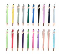 SXRQ Lot de 20 stylos à bille rétractables à écran tactile pour l'écriture à bille rétractable en métal pour bureau, femme, homme, écriture professionnelle