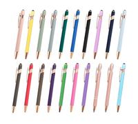 SXRQ Lot de 20 stylos à bille rétractables à écran tactile pour l'écriture à bille rétractable en métal pour bureau, femme, homme, écriture professionnelle