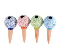 SXRQ Lot de 4 piquets d'arrosage en terre cuite à goutte lente en forme de boule verticale pour jardinière d'arrosage automatique