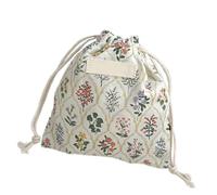 SXRQ Sac de rangement avec cordon de serrage pour maquillage et écouteurs Motif floral japonais, F, One Size