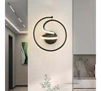 SXSaelciun Applique Murale LED d'intérieur Moderne et élégante, à intensité Variable, avec télécommande. Design linéaire en Spirale en Aluminium pour Salon, Chambre ou Couloir (Noir).