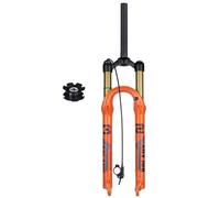 SXSaelciun Fourche à Suspension pneumatique VTT 27,5/29 Pouces, Tube Droit 1-1/8, Fourche Avant VTT 9 × 100 mm, débattement 120 mm, Verrouillage Manuel à Distance, Compatible XC AM