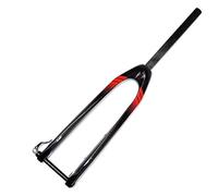SXSaelciun Fourche Avant VTT DH en Fibre de Carbone 26"/27,5"/29" avec Tube Droit 1-1/8", Fourche Rigide pour VTT, axe traversant 15 x 100 mm, Freins à Disque