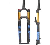 SXSaelciun Fourche VTT 26/27,5/29 Pouces à Suspension pneumatique, débattement de 120 mm, Rebond réglable, axe traversant Avant, Tube Conique de Descente avec Verrouillage (Couleur