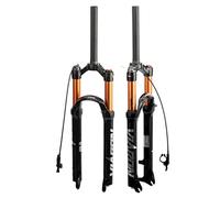 SXSaelciun Fourche VTT DH, Fourche VTT 26/27,5/29 Pouces, Tube Droit 1-1/8", Suspension pneumatique, débattement 100 mm, Verrouillage à Distance Avant XC, QR 9 mm