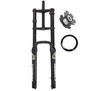 SXSaelciun Fourche VTT SuspeSXSaelciunion 26 Pouces 4.0 Fat Tire VTT Air Débattement Avant 150 mm Amortisseur réglable Amortisseur Neige Tube Droit QR (Couleur : Noir, Taille 26 po