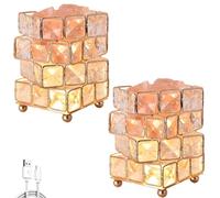 SXSaelciun Lampe Murale en Cristal de sel, Lampe en Verre de l'Himalaya, Lampe en Pierre Naturelle, avec Commande Tactile, Changement de Couleur, Connexion USB, idéale comme Cadeau, pour Le y