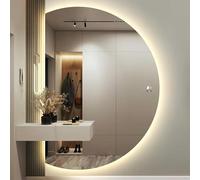 SXSaelciun Miroir de courtoisie Ovale éclairé à LED avec variateur d'intensité 3 Couleurs, Fonction antibuée, Miroir Mural décoratif, Disponible en Tailles 24 x 48, 32, 36, 48 et 5