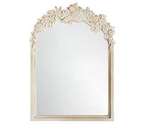 SXSaelciun Miroir Mural Traditionnel en Arche, Miroir décoratif Vintage en Bois pour Maison de Campagne, Salon, Chambre, Salle de Bain (Couleur : Naturel, Dimensions : 80 x 100 cm)