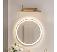 SXSCARKX Applique Murale LED pour Salle de Bain, Miroir, Angle réglable à 270°, Applique Murale Moderne, éclairage de Tableau, éclairage de Coiffeuse pour Salon, Chambre, Meuble (Doré)